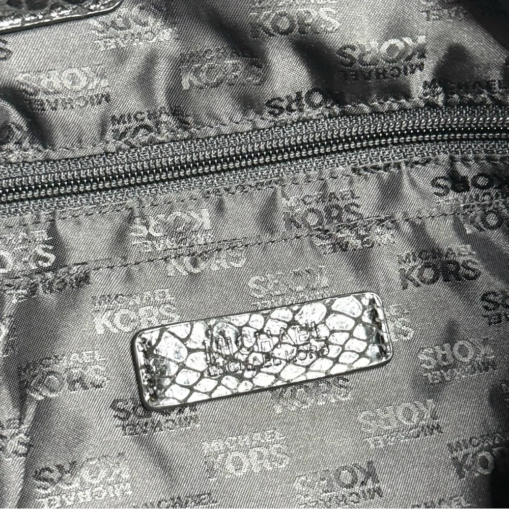 Michael Kors Black Snake Skin Faux Leather Bag - Picture 9 of 9